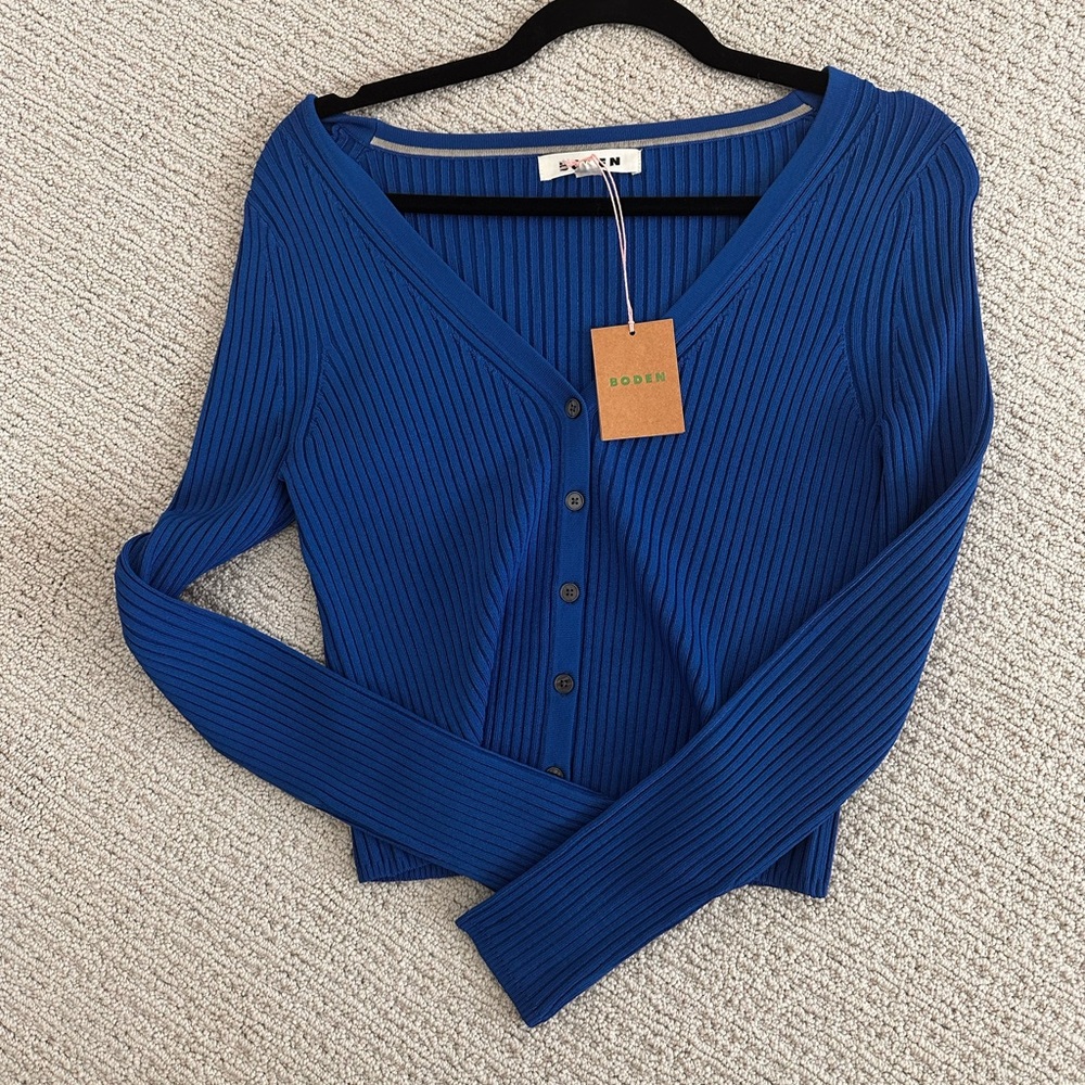 Boden Royal Blue Ribbed Button Down Shirt